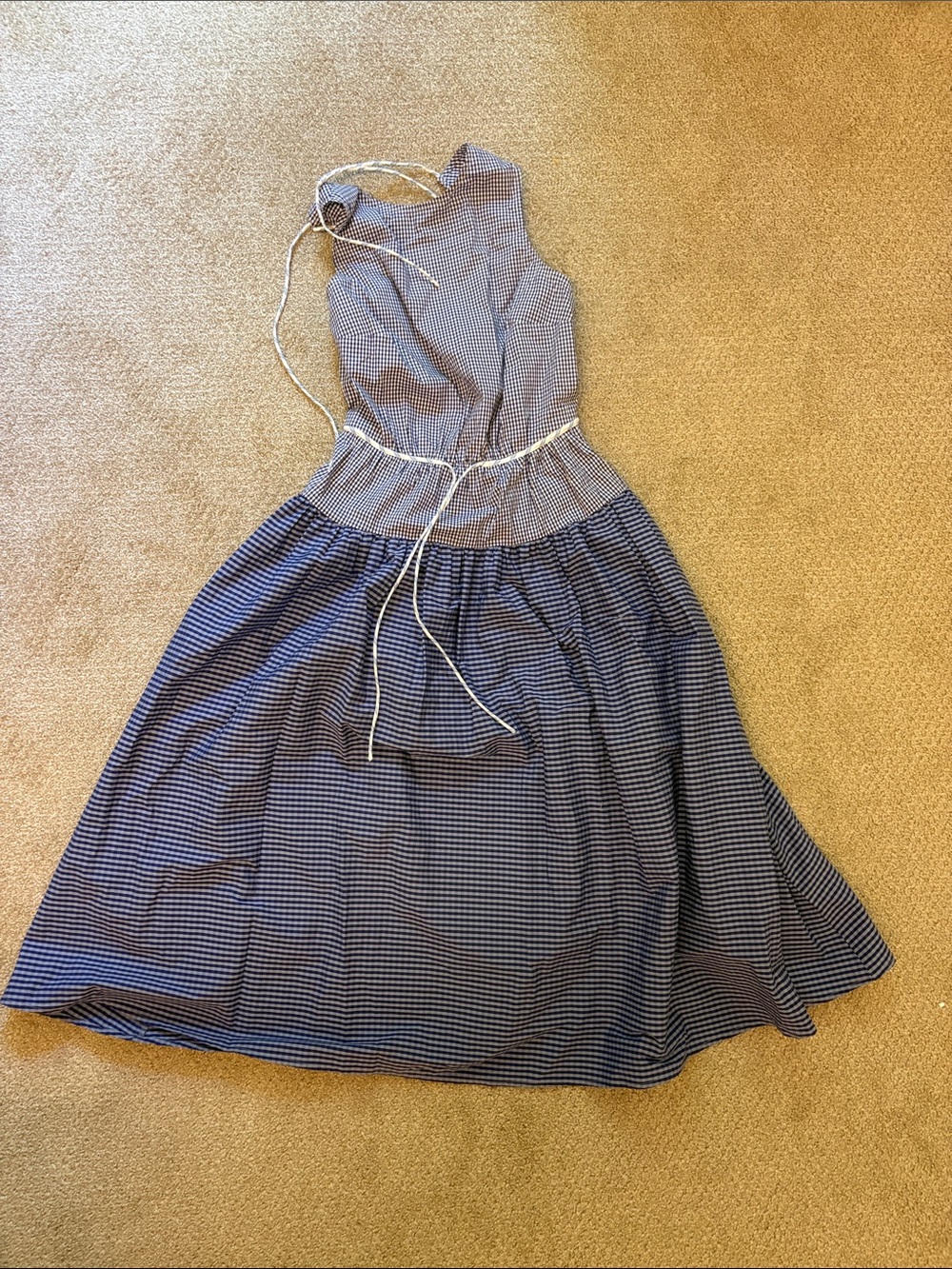 Open-back dress in mixed gingham print